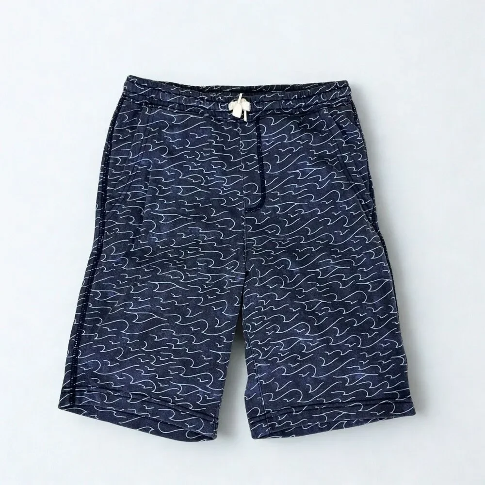Old Navy Shorts Boys XL 14-16 Wave Print Drawstring Pocket Casual Knit Active
